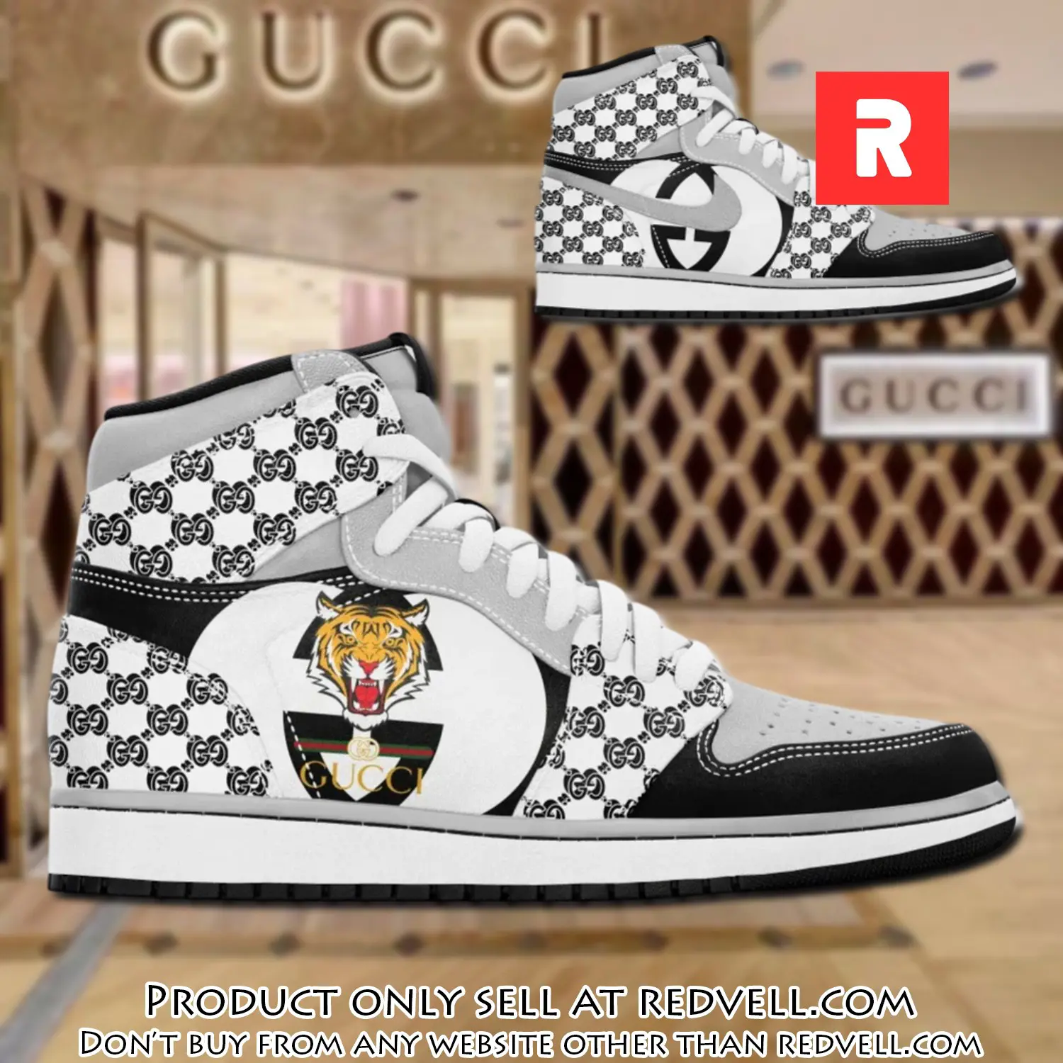 Gucci white tiger luxury brand high air jordan sneaker shoes rv3452568